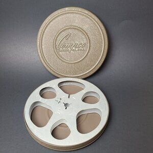 Single (1) Compco Vintage Film Reel Canister Set 16mm Made in USA Metal Retro